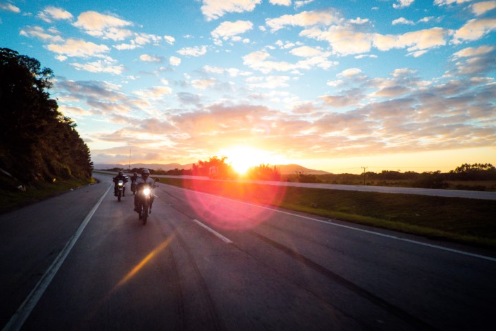 biker on sundown