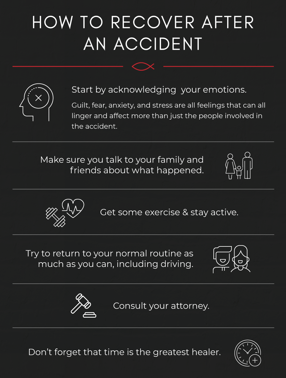 Recovery after an accident infographic